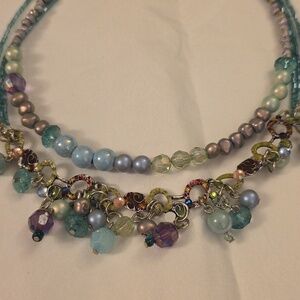 Colorful Unique Hancrafted Preloved Collar Style Necklace Bright Enamels